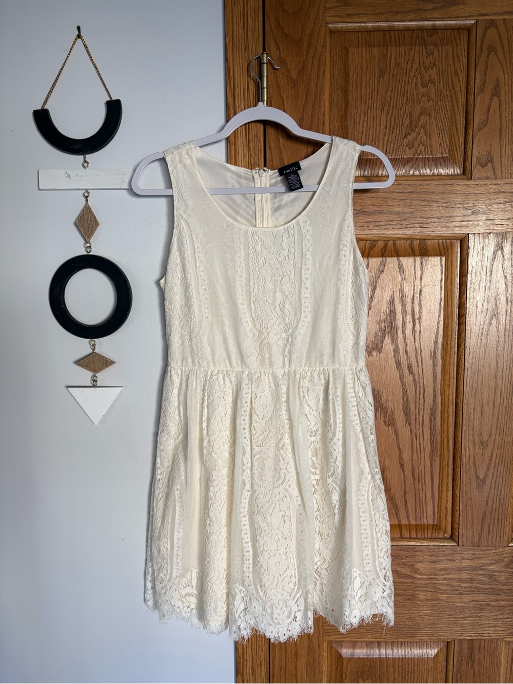 Rue21 Cream Lace Sleeveless Fit & Flare Mini Dress